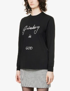 Ginsberg Is God Brand-print Organic-cotton T-shirt -Sweaty Bety Clothing Shop R03949394 BLACK ALT02