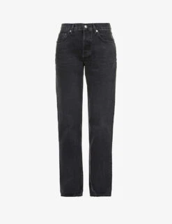 AGOLDE Lana Faded Straight-leg Mid-rise Organic Denim Jeans