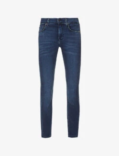 7 For All Mankind The Ankle Skinny Slim-fit High-rise Stretch-denim Jeans
