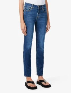 7 For All Mankind Roxanne Slim-fit Mid-rise Stretch-denim Jeans -Sweaty Bety Clothing Shop R03955413 DUCHESS ALT02