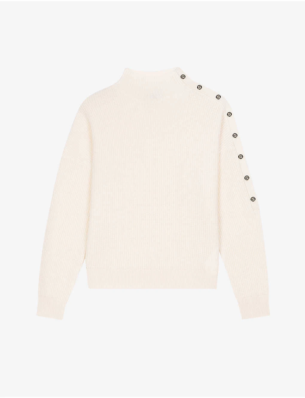 Maje Mandarine Funnel-neck Ribbed Cashmere Jumper 3 Maje Mandarine Funnel-neck Ribbed Cashmere Jumper