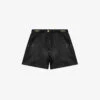 Maje Imori Mid-rise Leather Shorts -Sweaty Bety Clothing Shop R03958327 NOIRGRIS M