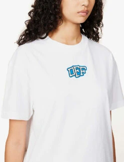 Carlos Logo-print Cotton-jersey T-shirt -Sweaty Bety Clothing Shop R03958780 WHITEBLUE ALT04