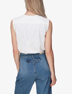 Whistles Sleeveless Relaxed-fit Cotton-jersey Top -Sweaty Bety Clothing Shop R03960615 WHITE ALT03