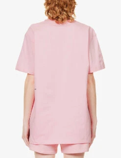 365 Signature Text-print Organic-cotton T-shirt -Sweaty Bety Clothing Shop R03972145 SAKURAPINK ALT03