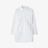 By Malina Diana Logo-print Cotton Shirt Dress -Sweaty Bety Clothing Shop R03973268 WHITE M