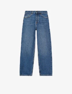 THE KOOPLES Faded Cropped High-rise Wide Jeans