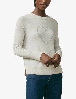 Sparkle Heart Intarsia-knit Wool-blend Jumper -Sweaty Bety Clothing Shop R03981996 CLOUDMARL ALT02