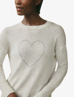 Sparkle Heart Intarsia-knit Wool-blend Jumper -Sweaty Bety Clothing Shop R03981996 CLOUDMARL ALT04