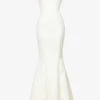 Ines Flared Satin Wedding Dress 1 Ines Flared Satin Wedding Dress -Sweaty Bety Clothing Shop R03983460 IVORY M