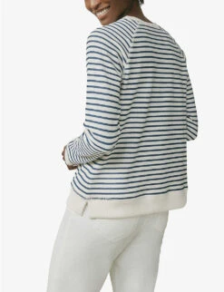 Striped Round-neck Organic Cotton-blend Sweatshirt -Sweaty Bety Clothing Shop R03985260 STRIPE ALT03
