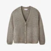 Buttoned V-neck Cotton-knit Cardigan