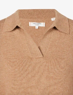 Contrast-collar Relaxed-fit Cotton And Cashmere-blend Jumper -Sweaty Bety Clothing Shop R03997716 CAMEL ALT02