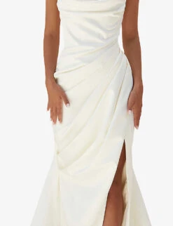 Delphine Sleeveless Satin Maxi Dress 11 Delphine Sleeveless Satin Maxi Dress -Sweaty Bety Clothing Shop R03998257 IVORY ALT04