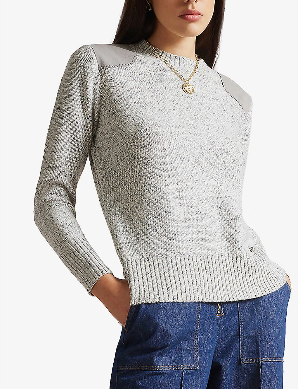 Ted Baker Colbiey Contrast-shoulders Knitted Jumper 5 Ted Baker Colbiey Contrast-shoulders Knitted Jumper - Image 3