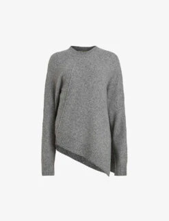AllSaints Lock Crew-neck Relaxed-fit Stretch-wool Jumper