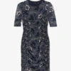 Ted Baker Velvit Floral-print Stretch-woven Bodycon Mini Dress -Sweaty Bety Clothing Shop R04006463 NAVY M