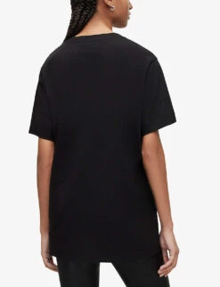 AllSaints Levine Graphic-print Organic Cotton-jersey T-shirt -Sweaty Bety Clothing Shop R04009277 BLACK ALT03