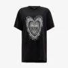 AllSaints Levine Graphic-print Organic Cotton-jersey T-shirt -Sweaty Bety Clothing Shop R04009277 BLACK M