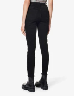 7 For All Mankind Aubrey Slim-fit High-rise Stretch-denim Jeans -Sweaty Bety Clothing Shop R04009793 BLACK ALT03