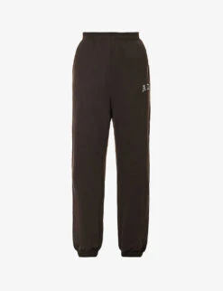 Branded Tapered High-rise Cotton-jersey Jogging Bottoms