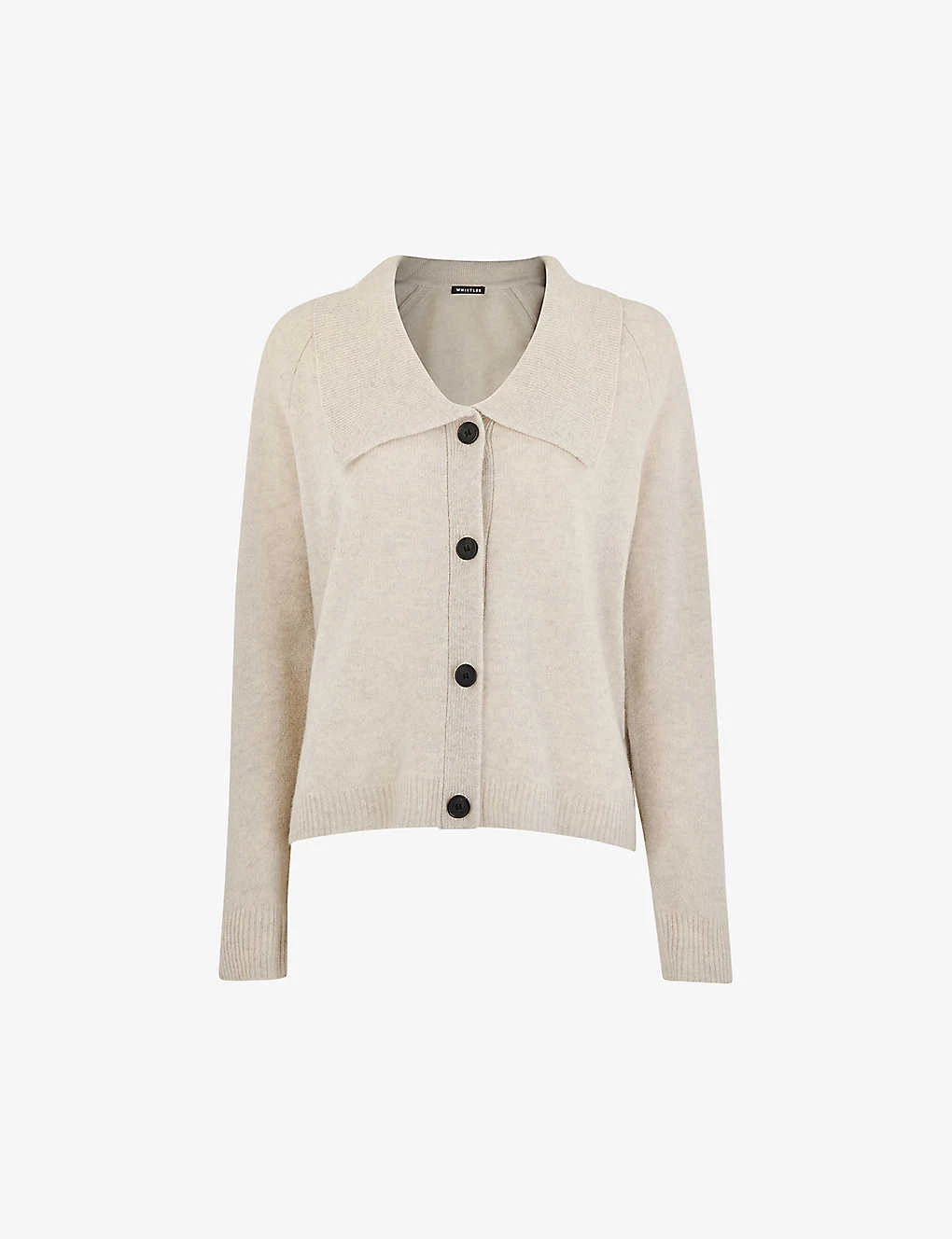 Whistles Oversized-collar Ribbed-trim Wool Cardigan 2 Whistles Oversized-collar Ribbed-trim Wool Cardigan