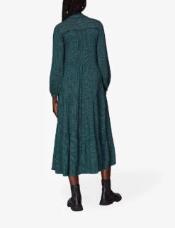 Whistles Vertical-dash Print Woven Trapeze Midi Dress -Sweaty Bety Clothing Shop R04055746 MULTICOLOURED ALT03