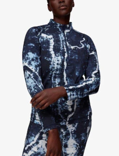Whistles Tie-dye Print Recycled-nylon Long-sleeve Sports Top -Sweaty Bety Clothing Shop R04056304 MULTICOLOURED ALT02