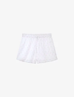 Sprig Floral-print Cotton Shorts