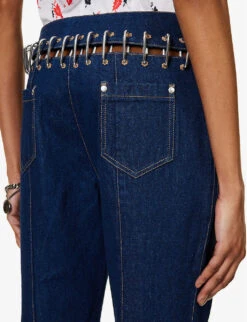 Otto Carabiner Wide-leg High-rise Organic-denim Jeans -Sweaty Bety Clothing Shop R04058967 BLUE ALT04
