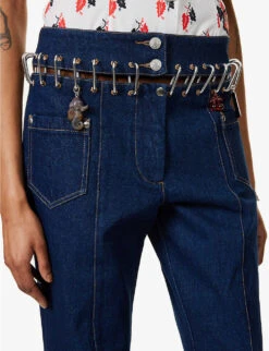 Otto Carabiner Wide-leg High-rise Organic-denim Jeans -Sweaty Bety Clothing Shop R04058967 BLUE ALT05