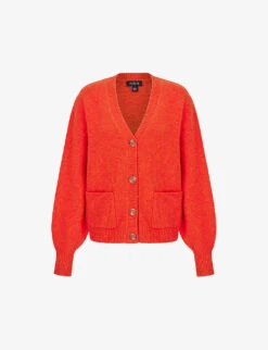 Griffin V-neck Recycled Polyester-blend Knitted Cardigan