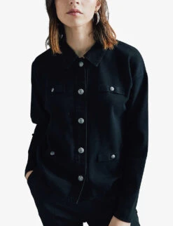 Ikks Long Sleeve Denim Cardigan -Sweaty Bety Clothing Shop R04063177 BLACK ALT02