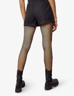 Ikks Belted High-waisted Stretch-woven Shorts -Sweaty Bety Clothing Shop R04063189 BLACK ALT03