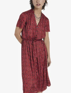Ikks Bandana-print Woven Midi Dress 9 Ikks Bandana-print Woven Midi Dress -Sweaty Bety Clothing Shop R04063211 RED ALT02