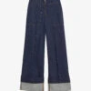 Ted Baker Pattei Contrast-stitching Wide-leg High-rise Stretch-organic-cotton Jeans -Sweaty Bety Clothing Shop R04065918 NAVY M