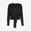 Whistles Sparkle Wool-blend Tie Cardigan -Sweaty Bety Clothing Shop R04067955 BLACK M