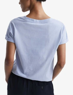 Reiss Luana V-neck Cotton-jersey T-shirt -Sweaty Bety Clothing Shop R04068137 BLUE ALT03