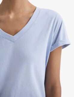 Reiss Luana V-neck Cotton-jersey T-shirt -Sweaty Bety Clothing Shop R04068137 BLUE ALT04