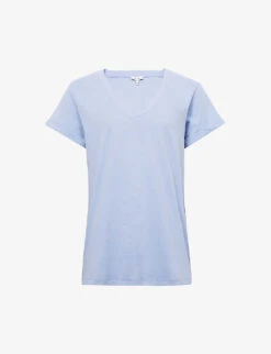 Reiss Luana V-neck Cotton-jersey T-shirt
