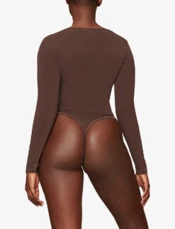 Vintage Scoop-neck Stretch-cotton Top -Sweaty Bety Clothing Shop R04068465 COCOA ALT03