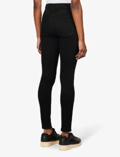 7 For All Mankind Ultra HR Skinny High-rise Stretch-cotton-blend Denim Jeans -Sweaty Bety Clothing Shop R04069282 BLACK ALT03