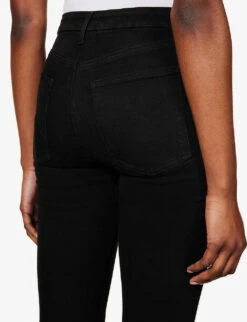 7 For All Mankind Ultra HR Skinny High-rise Stretch-cotton-blend Denim Jeans -Sweaty Bety Clothing Shop R04069282 BLACK ALT05