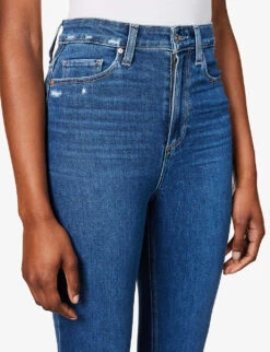 Paige Cindy Straight-leg High-rise Stretch-cotton Blend Denim Jeans -Sweaty Bety Clothing Shop R04069700 MARIBELLEDESTROYEDHEM ALT04