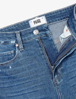 Paige Cindy Straight-leg High-rise Stretch-cotton Blend Denim Jeans -Sweaty Bety Clothing Shop R04069700 MARIBELLEDESTROYEDHEM ALT05