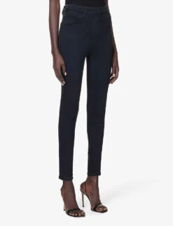 GOOD AMERICAN Pull On Skinny Slim-fit Mid-rise Stretch-denim Jeans -Sweaty Bety Clothing Shop R04070212 BLACK001 ALT02