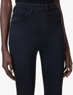 GOOD AMERICAN Pull On Skinny Slim-fit Mid-rise Stretch-denim Jeans -Sweaty Bety Clothing Shop R04070212 BLACK001 ALT04