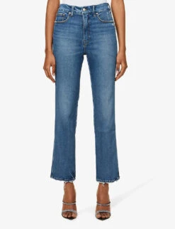 GOOD AMERICAN Good Curve Straight-leg High-rise Stretch-denim Jeans -Sweaty Bety Clothing Shop R04070239 INDIGO338 ALT02