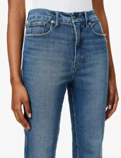 GOOD AMERICAN Good Curve Straight-leg High-rise Stretch-denim Jeans -Sweaty Bety Clothing Shop R04070239 INDIGO338 ALT04