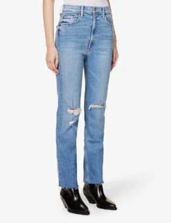 MOTHER Rider Ankle-fray Straight-leg High-rise Stretch-denim Jeans -Sweaty Bety Clothing Shop R04074460 PARTYLIKEAPIRATE ALT02